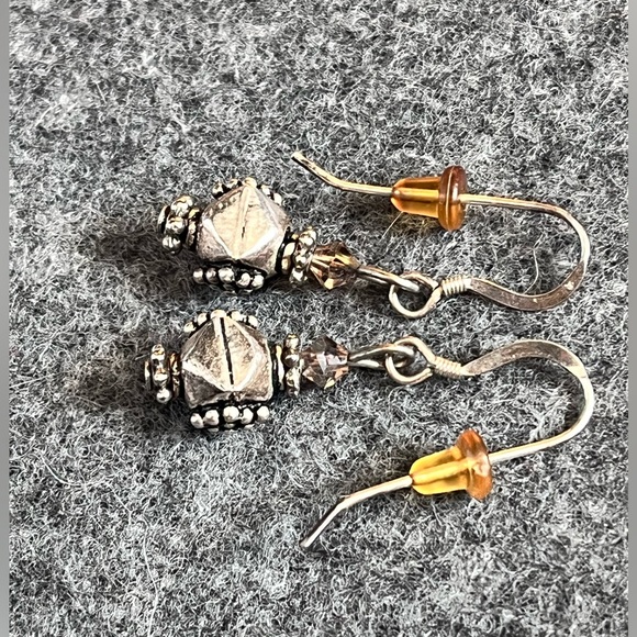 Silver and smoky quartz earrings - Picture 3 of 3